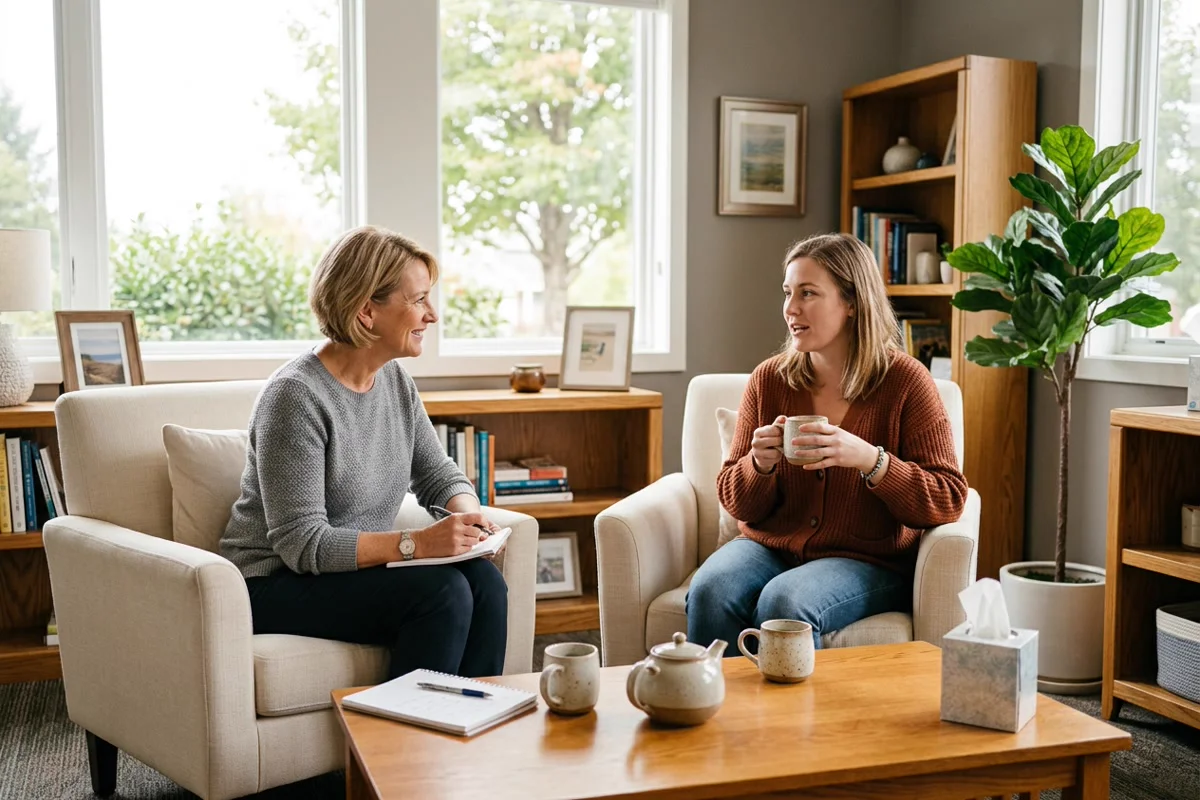 Warm and supportive counseling environment for talk therapy and psychotherapy